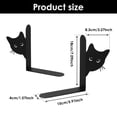 thumbnail image 3 of 2Pcs Peeping Cat Shape Metal Bookends Decorative Desktop Book Ends Versatile Stable Base Bookshelf Bookends With Smooth Surface Edge for Home Office, 3 of 10