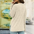 thumbnail image 3 of Maplenight Sweaters for Women Long Sleeve Shirts Crew Neck Ribbed Knit Pullover Side Slit Casual Tunic Tops, 3 of 6