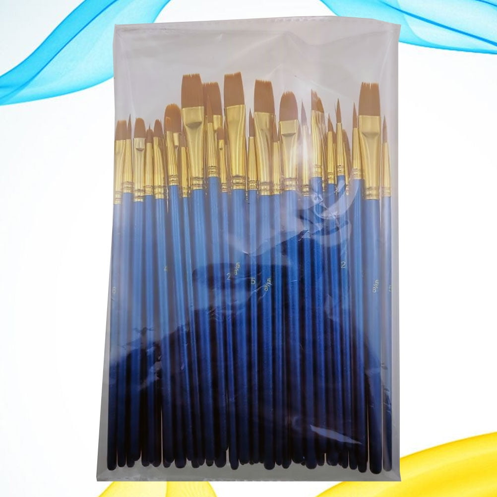 2 Count Colored Drawing Brushes Blue Painting Set