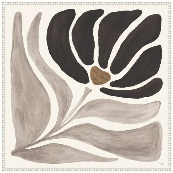 Amanti Art Modern Petals IV Neutral Framed Canvas Wall Art Print