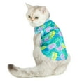 thumbnail image 2 of Vibrant Life Summer T-Shirt for Cats and Dogs, Tropical Leaves, Blue, XS, 2 of 11