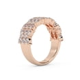 thumbnail image 4 of AFFY Three Row Wedding Band Ring for Women Pear and Round Cut Lab Created Moissanite Anniversary Promise Rings Jewelry Gift for Her In 10K Solid Rose Gold Size-9.5, 4 of 6