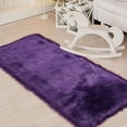 thumbnail image 2 of REGALWOVEN Faux Fur Area Rug Shaggy Floor Mat, Purple 2x5 feet Rectangle, 2 of 8