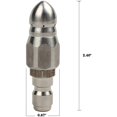 thumbnail image 4 of 2X Boquilla de Chorro de Alcantarilla A Presión con Acero Inoxidable, Conector Rápido de 1/4 de Pulgada, 4 of 5