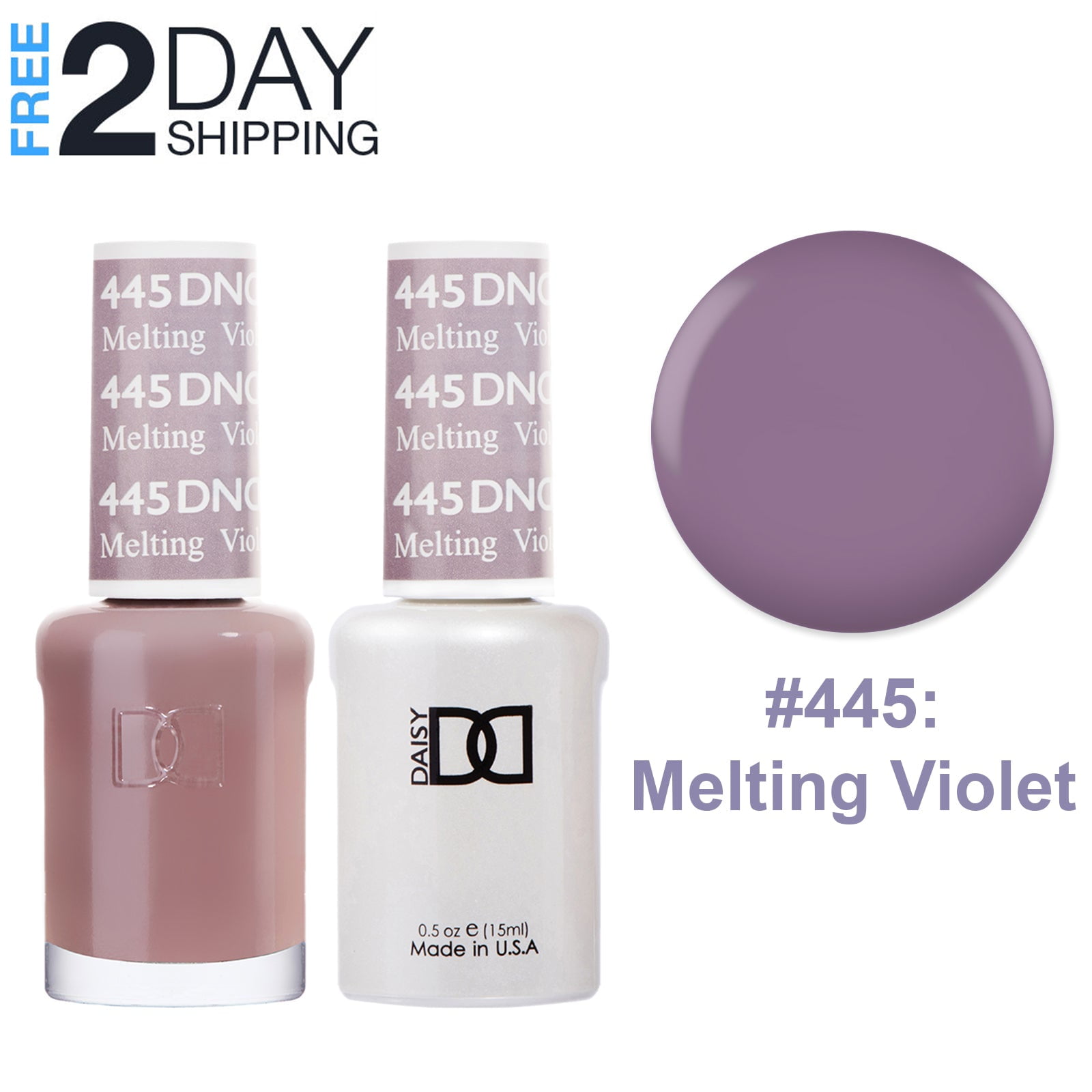 DND Gel Nail Polish & Nail Lacquer Set Soak Off Duo Set 445 Melting