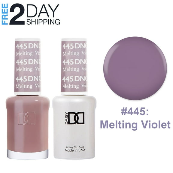 DND Gel Nail Polish & Nail Lacquer Set Soak Off Duo Set - #445 Melting Violet, 0.5 oz