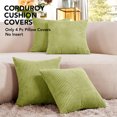 thumbnail image 3 of Deconovo Corduroy Fundas de cojines Juego de 4 – Machine Washable Home Decor for Sofa, Dormitorio | Moss Green, 22x22 Inch, 3 of 7