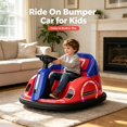thumbnail image 2 of KORIMEFA 12V Bumper Car for Kids Toddler ages 2-6 Years Electric Ride On Toys with Remote Control, 360 Degree Spin, Lights, Sounds, DIY Stickers, Red, 2 of 8