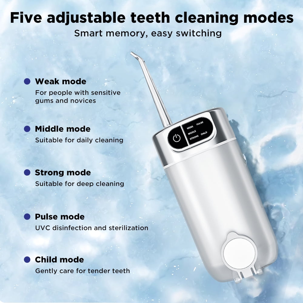 Portable Water Flosser for Teeth, Mini Travel Small Water Flosser, Cordless Oral Irrigator Dental Flossing for Teeth Cleaning, Telescopic Water Tank, Water Dental Flosser Kids Adults Braces