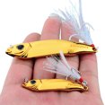 thumbnail image 2 of 5pcs Sequin Fishing Baits Reusable Efficient Sharp Hook Fake Bait With Treble Hooks Feather For Squid Bass, 2 of 9