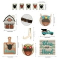 thumbnail image 3 of Bandeja de madera con diseño de primavera y Pascua, adorno decorativo para el hogar, diseño plegable de dos niveles, base de madera, para dormitorio, centro de mesa de Pascua, decoración de, 3 of 6