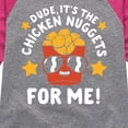 thumbnail image 3 of Instant Message - Dude, Chicken Nuggets For Me  - Toddler & Youth Girls Raglan Graphic T-Shirt, 3 of 6