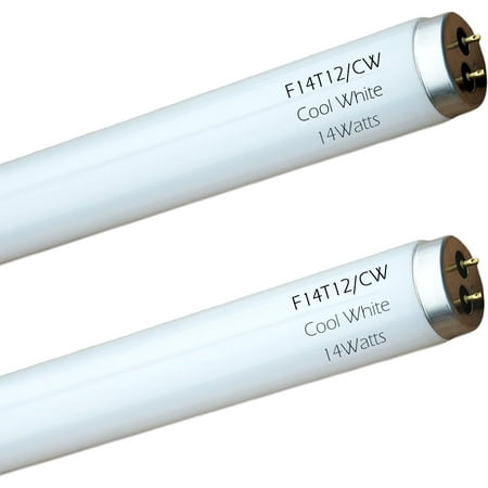 14 Watts F14T12/CW Linear Fluorescent Light Bulb, 15 inch, 4100K Cool White, T12 Tube, G13 2 Bi-pin Base, 8000H Long Lifespans