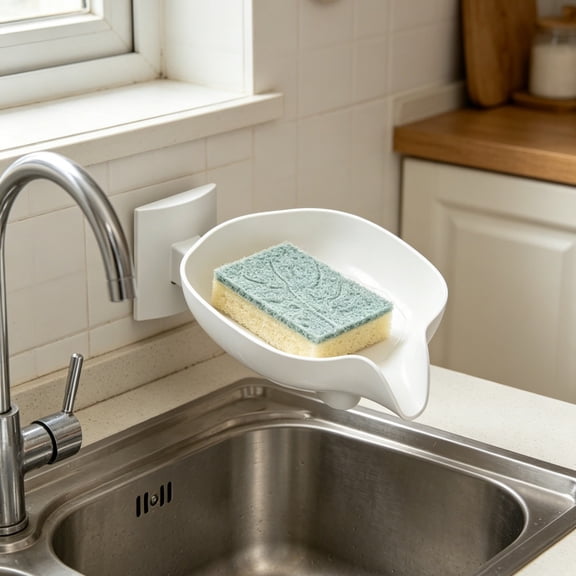 Shower soap holder, Leaf‑Shaped No‑Drill Rotatable Wall‑Mounted Soap Dish, Self‑Draining Soap Tray For Home Bathroom And Kitchen Scenarios