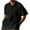 Black, variant on Mlzmgr Tops for Men Ribbed Button up Shirts Short Sleeve Loose Comfy Tops Casual Work Tee Shirts