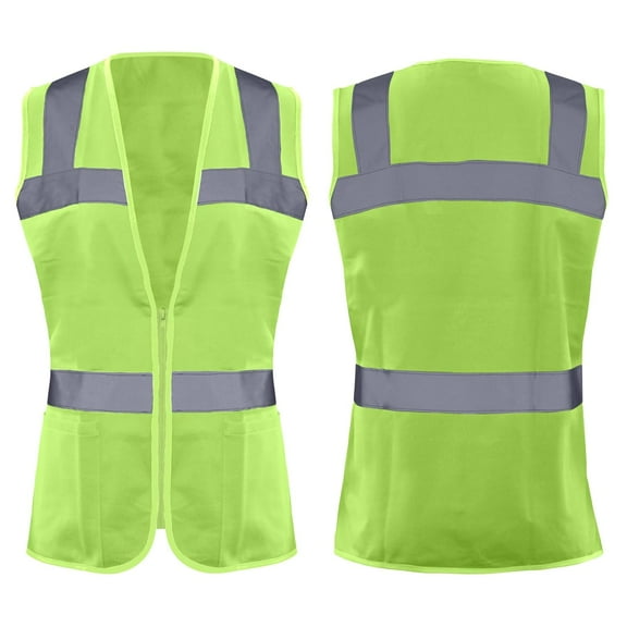 Women's Type R Class 2 High-Visibility Yellow Safety Vest for Women - M | Yellow Work Vest for Daytime Visibility | Fitted and Contoured with Zipper Closure and 2 Inside Pockets