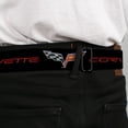 thumbnail image 4 of GM General Motors Belt, Seatbelt Buckle Belt, C6 Logo Corvette Black Red, 34 to 52 Inches, 4 of 9