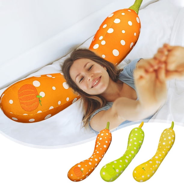 Xihbxyly Almohada de Calabaza, Cojín de Tiras Largas para Piernas, Tela de Terciopelo Suave, Acogedor Compañero de Sueño, Almohada de Cama Multifuncional, Relajación Cómoda, Sofá de Dormitorio, 93 Cm