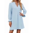thumbnail image 2 of Women'S Summer Dresses Long Sleeve Casual Sundress Dress Beach Vacation 2025 Fashion Sky Blue S, 2 of 8