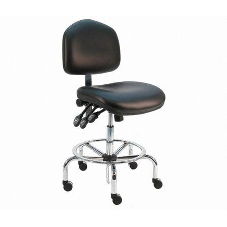 - BenchPro Deluxe HD Vinyl Ergonomic ESD Anti Static Wide Chair with Chrome Base, Black