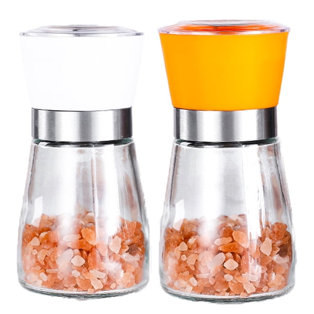 Molinillo de pimienta manual Suministros de cocina Molinillo-1pcs Blanco + 1pcs Naranja Adepaton CPB-US-YYM495-6