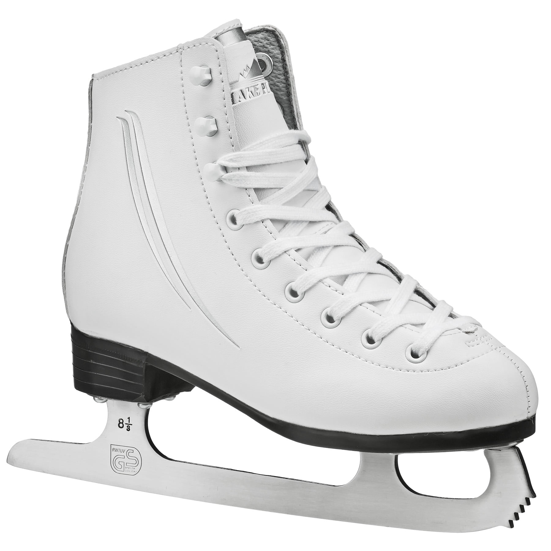 New White & Aqua Lake Placid Adjustable Ice Skates Kid age 4-6 size 11-1 