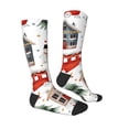 thumbnail image 3 of Picia Women Crew Soft Moisture-wicking Socks Christmas Houses Pattern Design Cotton Socks, One Size fit All, 3 of 9