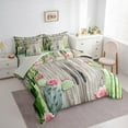thumbnail image 3 of Castle Fairy Teens Floral Green Cactus Bedding Comforter Set 7-Piece,Old Barn Door King Bedding Sets,Botanical Plants Ultra Soft Bed Sheets,Microfiber Bedroom Decor,Reversible, 3 of 8