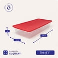 thumbnail image 4 of Homz 41Qt Clear Plastic Storage Container w/Red Lock Lid (4 Pack), 4 of 10