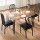 thumbnail image 2 of CazToi Juego de mesa de comedor de 5 piezas para 4, mesa y sillas de cocina que ahorra espacio con diseño de esquinas recortadas, superior de madera MDF y estructura metálica, 2 of 8
