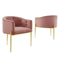 thumbnail image 2 of Modway Savour Modern Tufted Velvet Accent Chairs in Dusty Rose Pink (Set of 2), 2 of 9