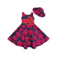 thumbnail image 1 of 2 Pecs Girls Dress Sunhat Bow Tie Flower Summer Beach Kids Clothing 4-5, 1 of 6