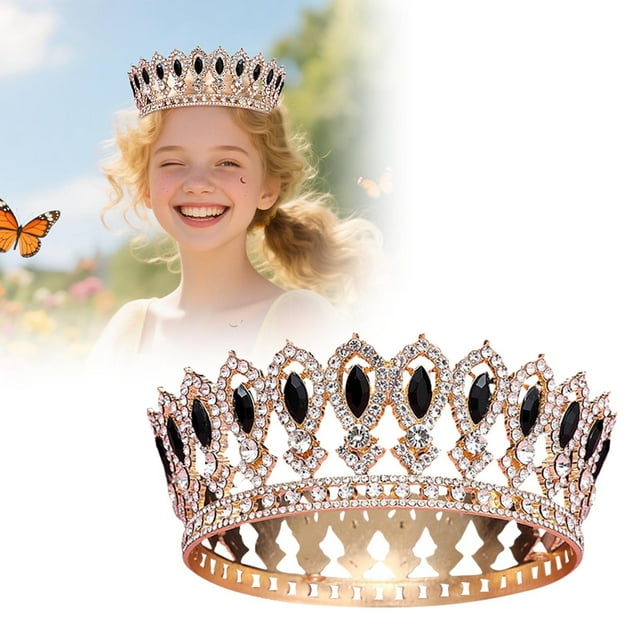 Chaîne de Tête Ronde Dorée Élégante avec Strass pour Femmes Filles