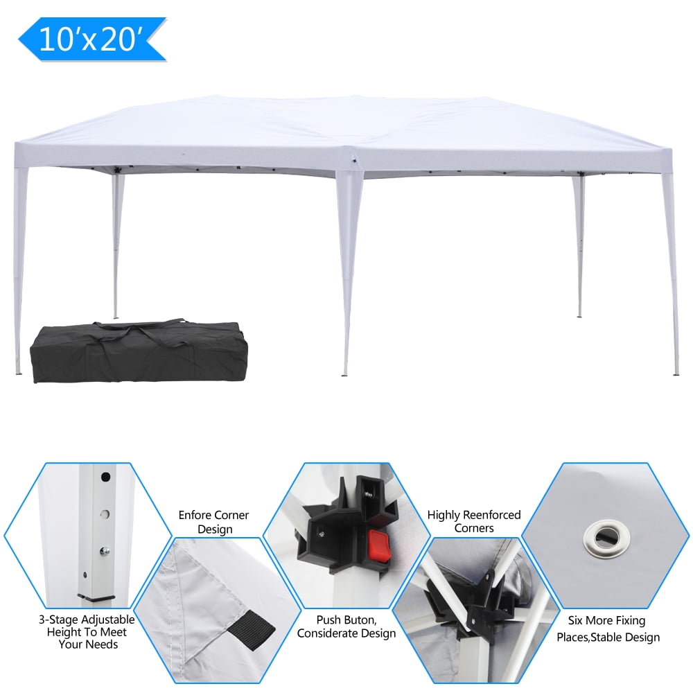 Lowestbest 10' x 20' Party Canopy Tents, Portable Sunshade Shelter Folding Gazebo Canopy, White Lowestbest 10' x 20' Party Canopy Tents, Portable Sunshade Shelter Folding Gazebo Canopy, White