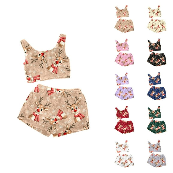 Womens Lounge Set – Travel Pajama Shorts Set Women's Two Piece Casual Set Solid Color Tank Top And Shorts Comfortable Sleepwear And Loungewear Outfit