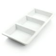 Elama 3 Section Divided Porcelain Rectangle Serving Tray in White with ...