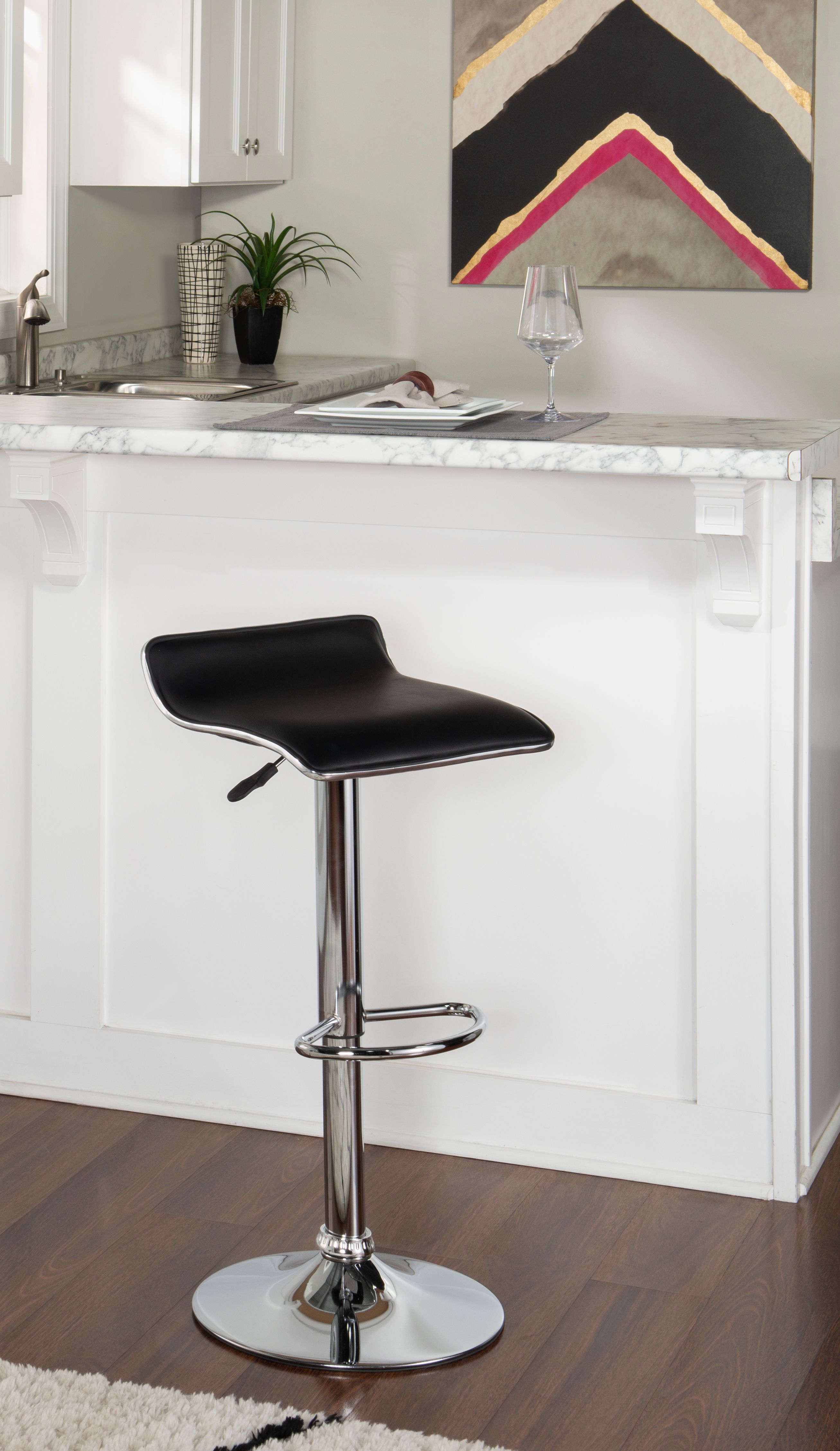 Powell Backless Bar Stool with Gas Lift, Set of 2, Multiple Colors