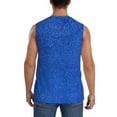 thumbnail image 4 of Kdxio Blue Glitter for Men's Muscle T-shirt,Sleeveless for Workout Running Athletic Gym Lounge Casual, 4 of 7