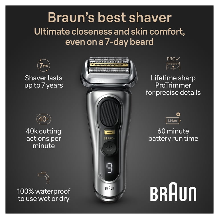 Braun Series 9 PRO+ 9517s Wet & Dry Electric Shaver Galvano Silver