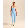 thumbnail image 3 of PISONIC Women 2 Piece Workout Sets V Neck Halter Tank Matching Twist Waist Leggings Yoga Pilates Outfits, 3 of 6