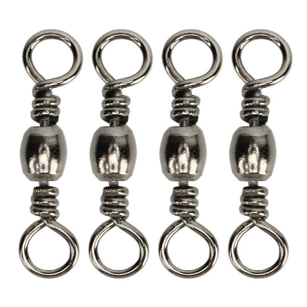 Gancho Giratorio de Pesca de 100 Uds Conector Giratorio de Pesca de Acero de Alto Carbono Conector Giratorio de Barril para Agua Salada y Agua Dulce