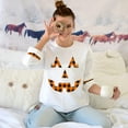 thumbnail image 4 of Chandails en Molleton Visage de Citrouille Halloween Femmes Mignon Pull Graphique Citrouille Décontracté Manches Longues Automne, 4 of 5