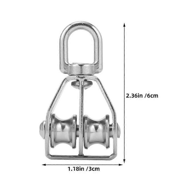 Lifting Pulleys Stainless Steel Pulley Block for Harsh Environments Silver for Towing 2Pcs