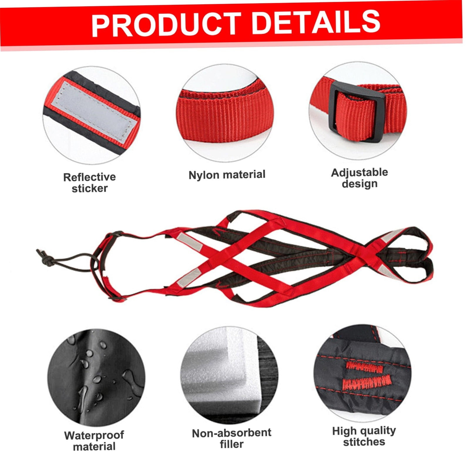 Pro Sled Dog Harness High-Performance Pulling Harness for Canicross,Skijoring Bikejoring Reflective Adjustable Mushing Harness for Huskies Large Breed Dogs Durable Sledding Running Gear