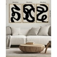 thumbnail image 3 of SHENIFY 24x36in3pcs Natural Framed Black Abstract Boho Wall Art Framed Wood Geometric Wall Decor Minimalist Bohemian Bedroom Decor Canvas Prints for Living Room, 3 of 7