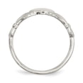 thumbnail image 2 of White Sterling Silver Ring Band Themed Closed Back Flat Cubic Zirconia CZ Round, 2 of 4