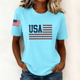 thumbnail image 2 of Levmjia Women's 4th of July T Shirt USA Flag Print Casual Crew Neck Short Sleeve Patriotic Top Loose Fit Summer Tee for American Independence Day, 2 of 6