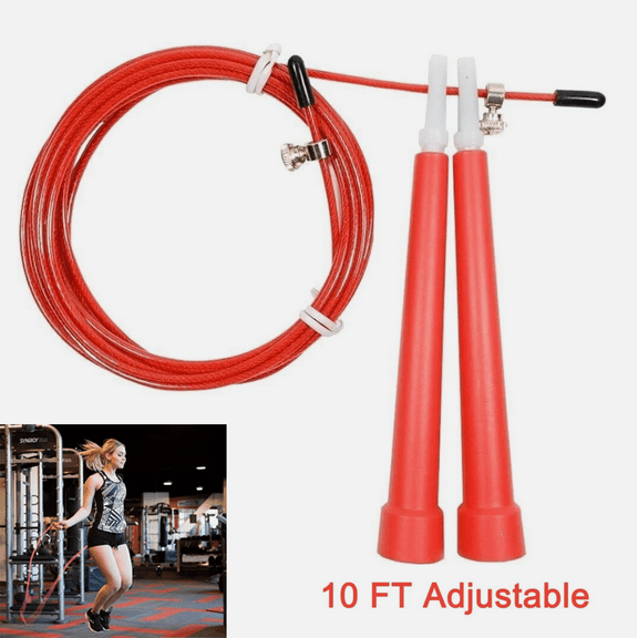 10 FT Adjustable Speed Jump Rope for Gym, Boxing, Fitness - Lightweight Durable Skipping Rope for Men & Women.