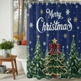 thumbnail image 3 of Merry Christmas Shower Curtains for Bathroom, Fantasy Xmas Trees Stars Winter Snowflakes Navy Blue Waterproof Fabric Shower Curtain for Bathroom Bathtub Decoration, Machine Washable, 54x"78", 3 of 9