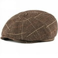 thumbnail image 5 of SikaFu Beret Autumn Winter Wool Hat Ivy Flat Cap Men Vintage Plaid Octagonal Newsboy Cap Artist Painter Hat Men Women Beret Cap, 5 of 6